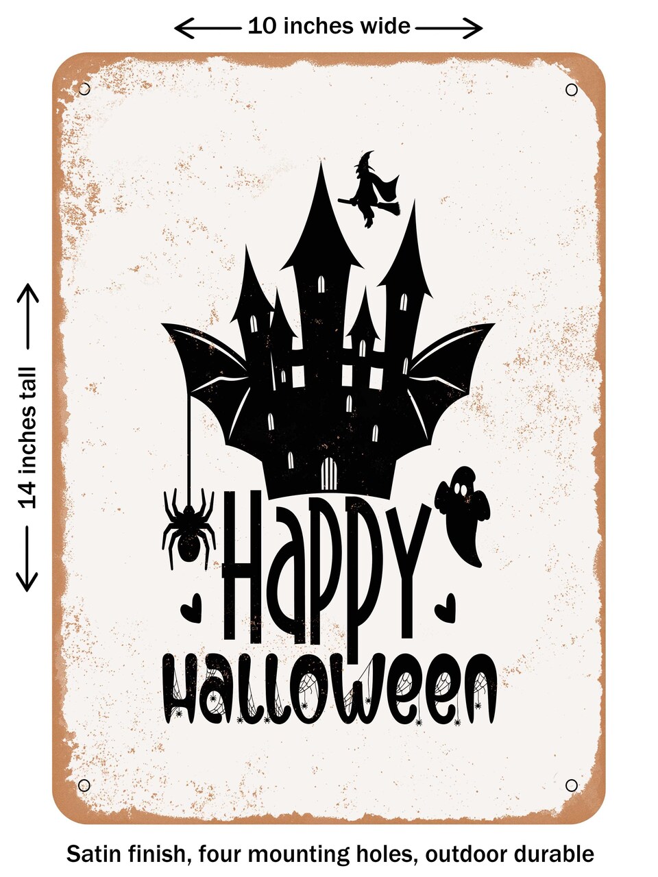 DECORATIVE METAL SIGN - Happy Halloween6 - Vintage Rusty Look